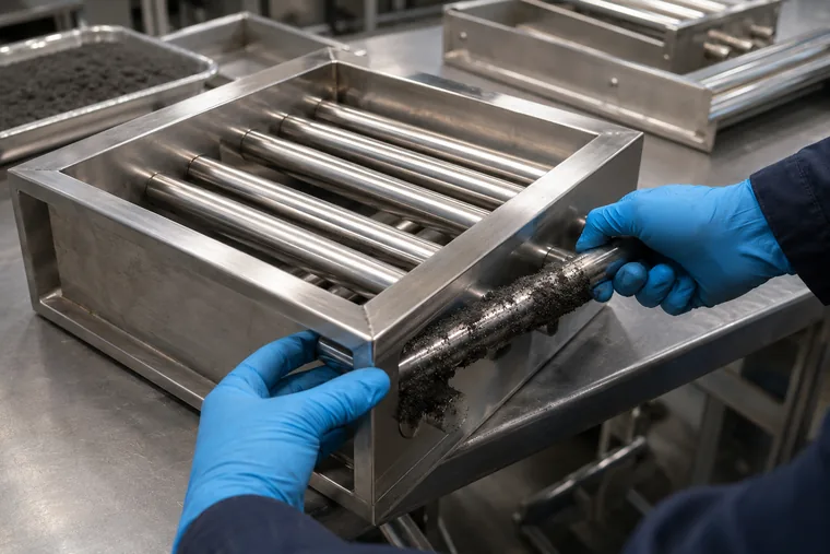 Easy clean magnetic grate with removable core