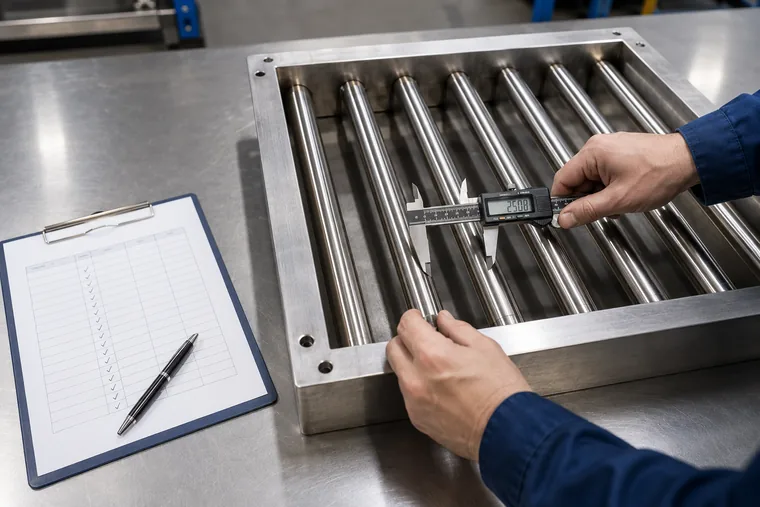 Magnetic grate spacing inspection