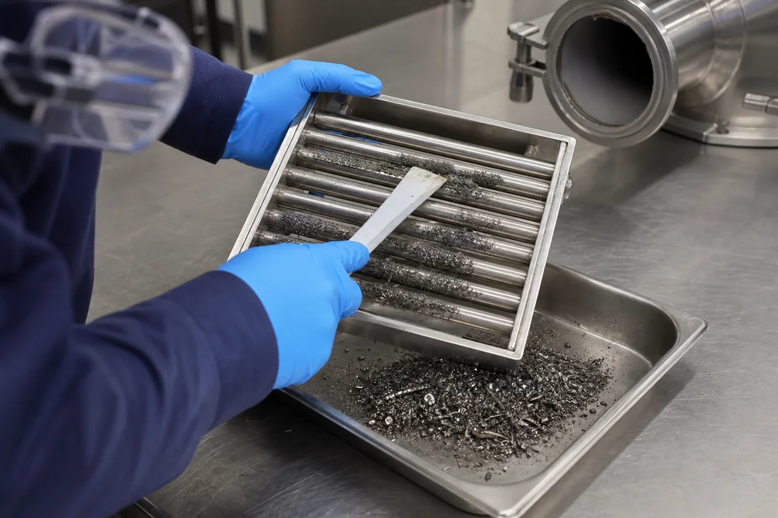 Magnetic grate cleaning