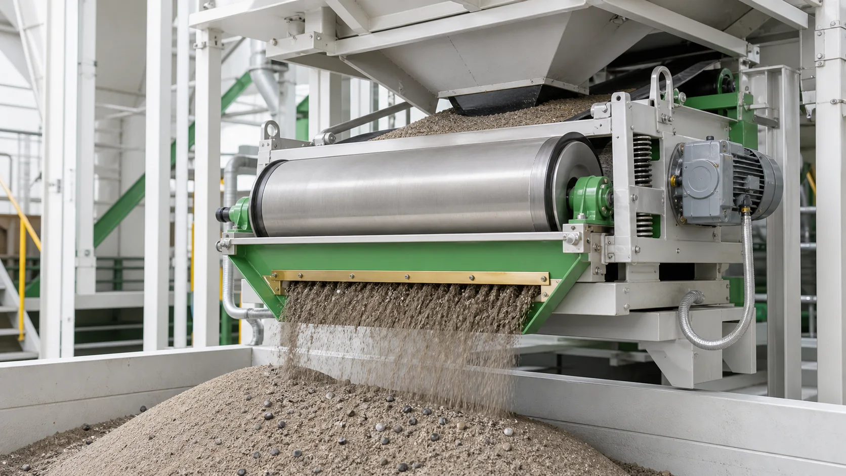 Dry bulk contact for OSENC magnetic separator selection