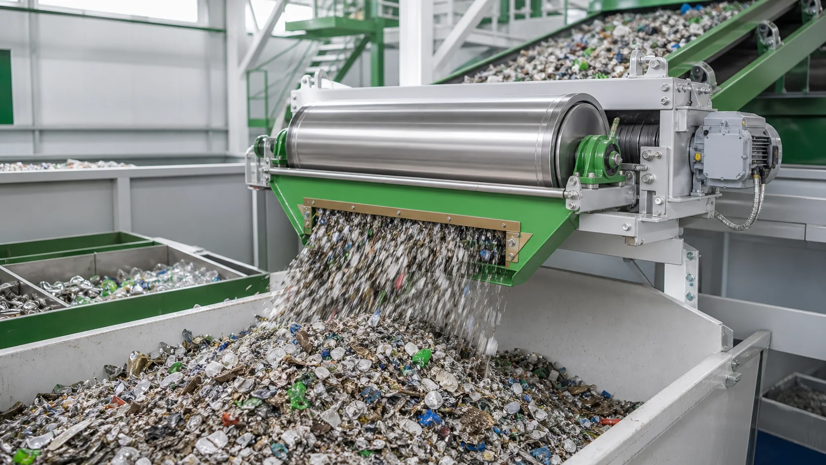 Recycling line protection for OSENC magnetic separator selection