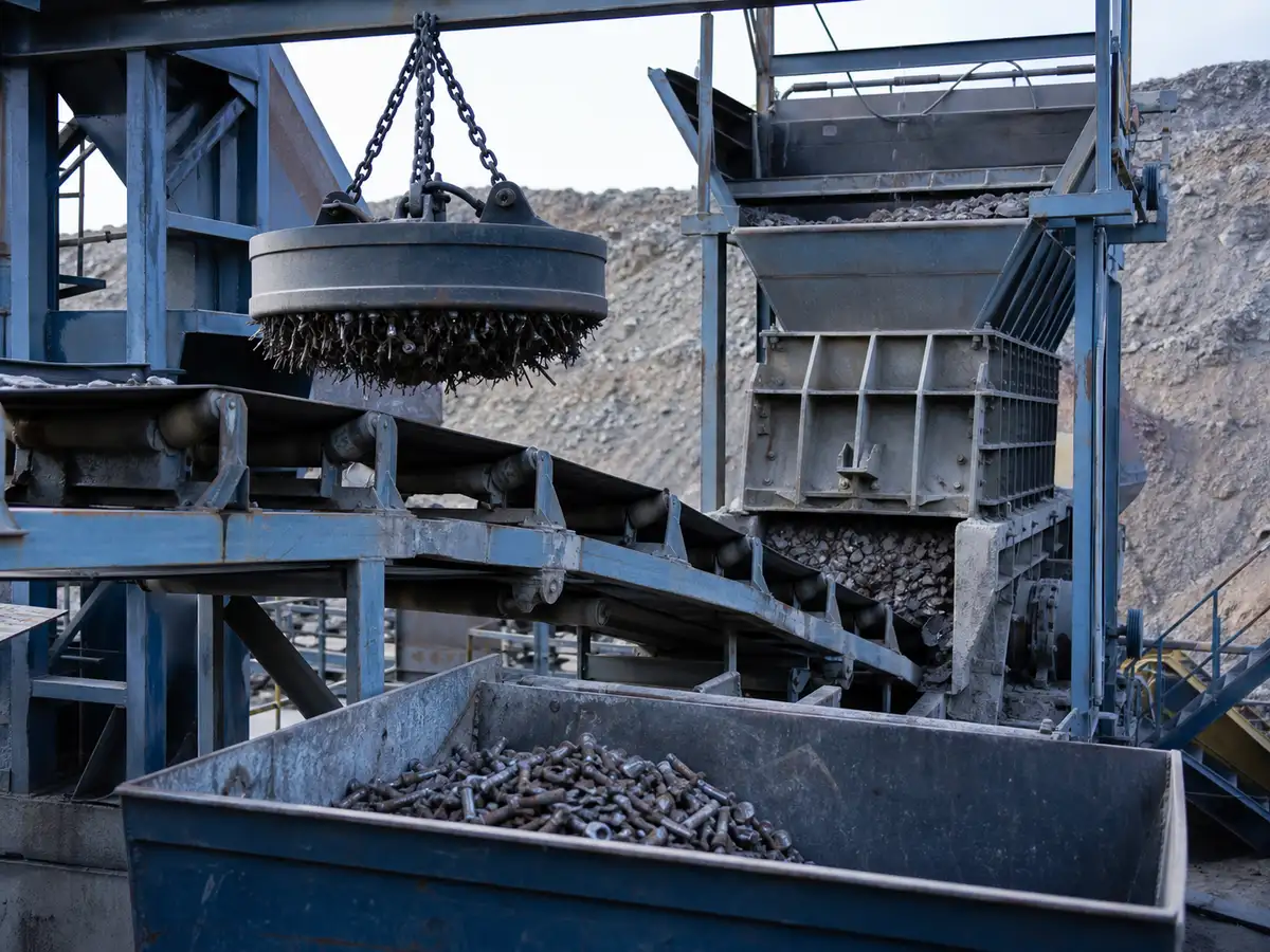 dry mineral separation industrial magnetic separation scene