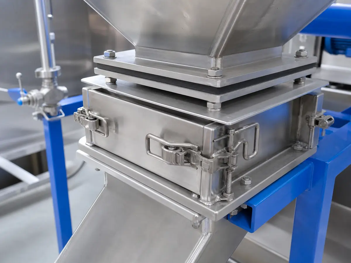 glass recycling industrial magnetic separation scene