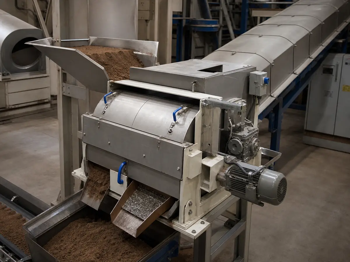 foundry sand industrial magnetic separation scene