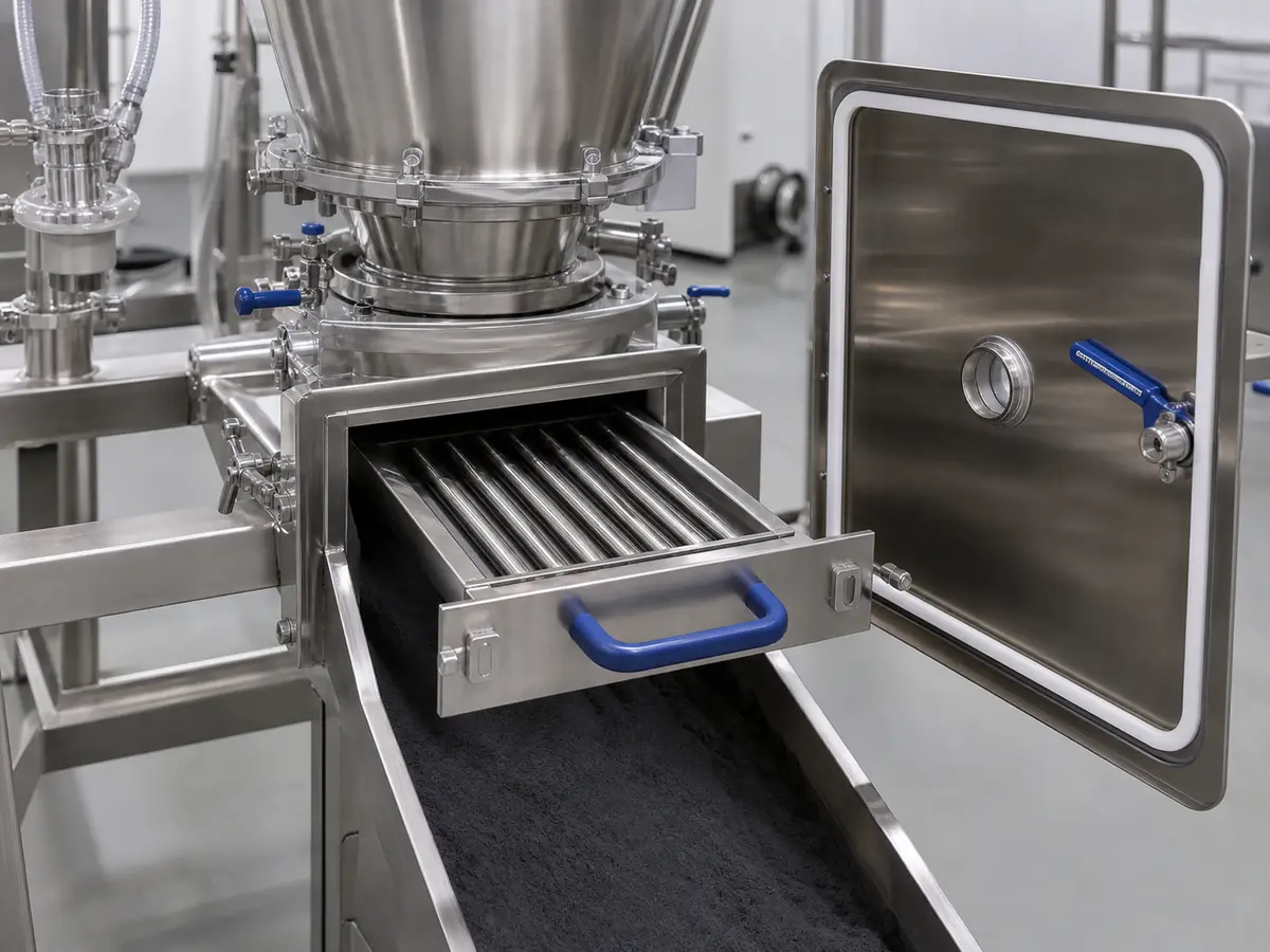 magnetic grate industrial magnetic separation scene