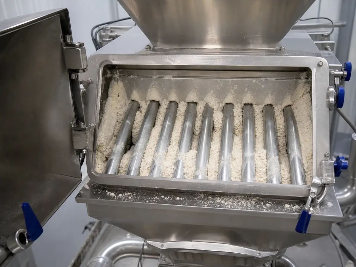 food processing industrial magnetic separation scene