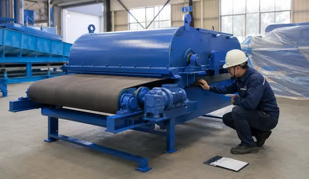 Factory pre-shipment checking for a magnetic separator