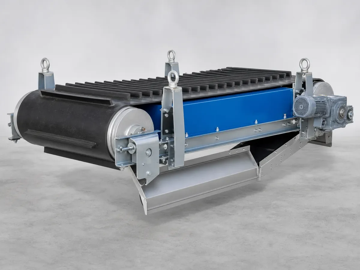 Self cleaning overband magnet