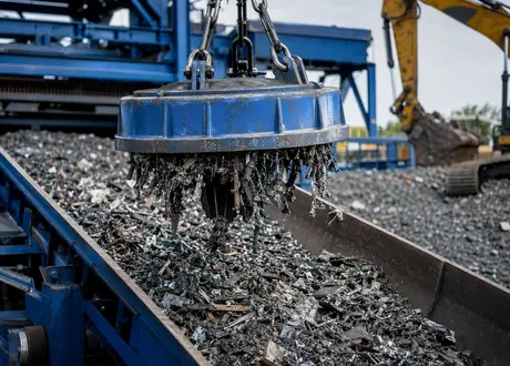 Magnetic separator for slag and scrap recovery